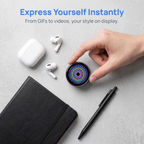 Digital Badge Pin 1.7" Touchscreen GIF Display Bluetooth Wearable Screen
