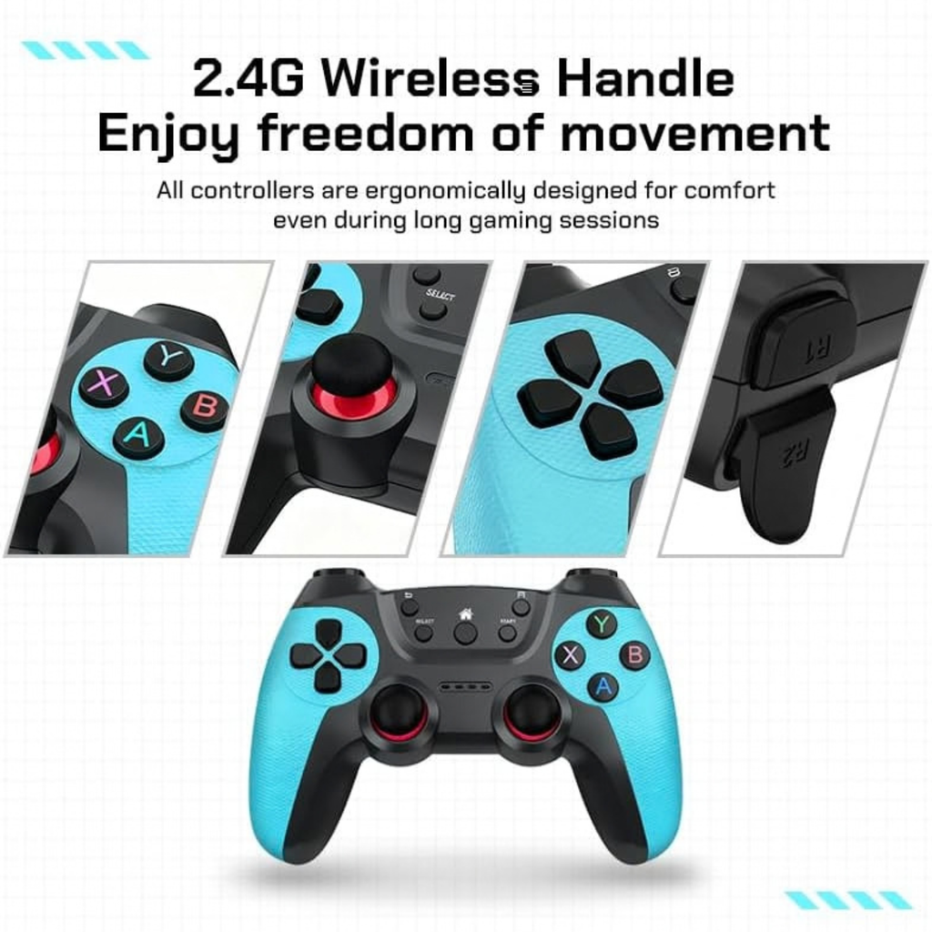 Game Console with 50000+ Games, 40 Emulators, Dual Wireless Controllers, 4K HDMI