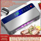 80kPa Vacuum Sealer Machine with 2X Seal, 120W Motor, Built-In Cutter