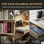 Book Shaped Security Lock Box with Combination Lock for Cash, Passport, Jewelry