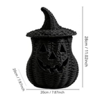 11'' Wicker Pumpkin Lantern Halloween Decor, Handwoven Rattan Halloween Candy Basket Jack O Lantern Candle Holder, Rustic Witch Hat Pumpkin Decoration for Tabletop Porch Mantel (Single-Beige)
