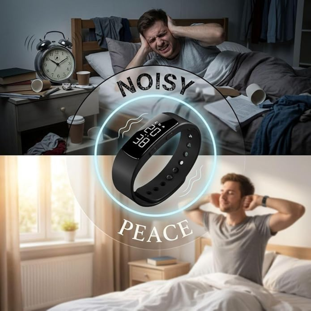 Silent Vibrating Alarm Watch with Step Counter, 10-Day Battery, and IP65 Waterproof Rating