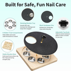 Wooden Dog Nail File Board with Built-in Treat Bowl, Black
