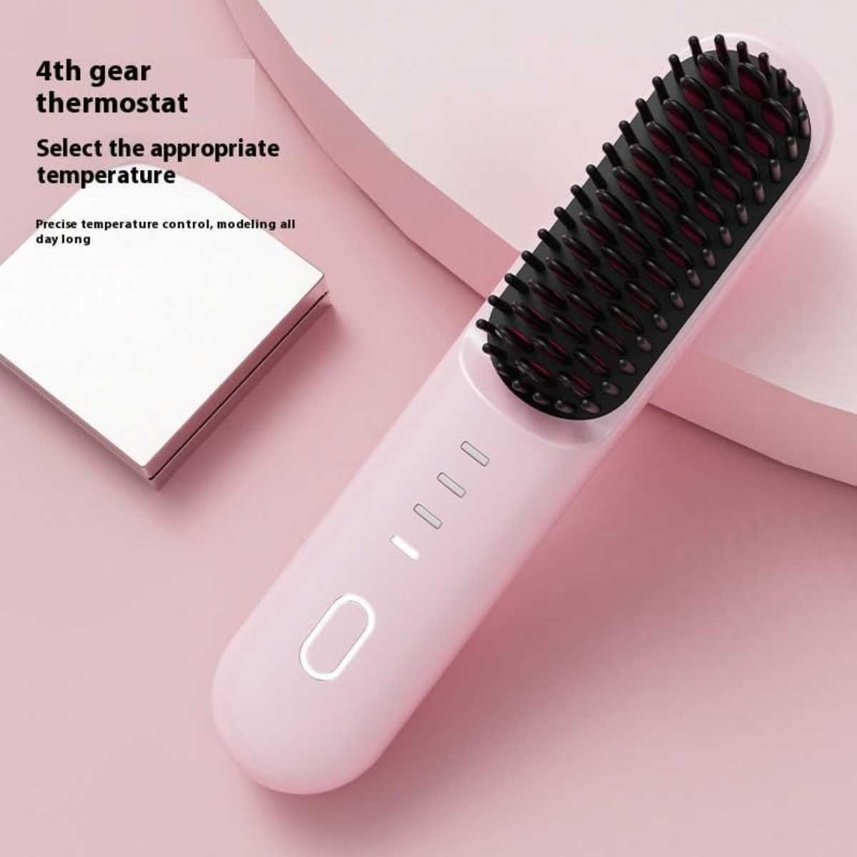 Cordless Hair Straightener Brush, 2 in 1 Curl & Straighten Styling Tool