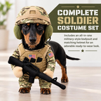 Pet Tactical Soldier Costume with Helmet, for Small Medium Dogs & Cats，M