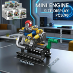 Mini V8 Engine Building Blocks Set, Mechanical Desk Display