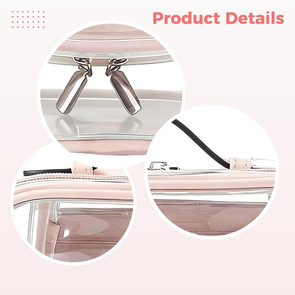 2 Pcs TSA Approved Clear Makeup Bag Waterproof Travel Toiletry Bag for Women