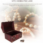 Pirate Treasure Chest, Wooden Treasure Box with Combination Lock
