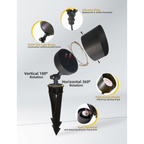 Brass Sheet Flood Lights Outdoor Without Clear Glass Protect 1 Pack Without Bulb, 12V Low Voltage Landscape Outside Lights Illuminating Signs, Walls and Plant Material
