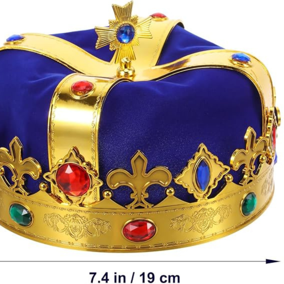 Toyvian Velvet Royal King Crown with Gems for Kids Cosplay, Birthday & Halloween