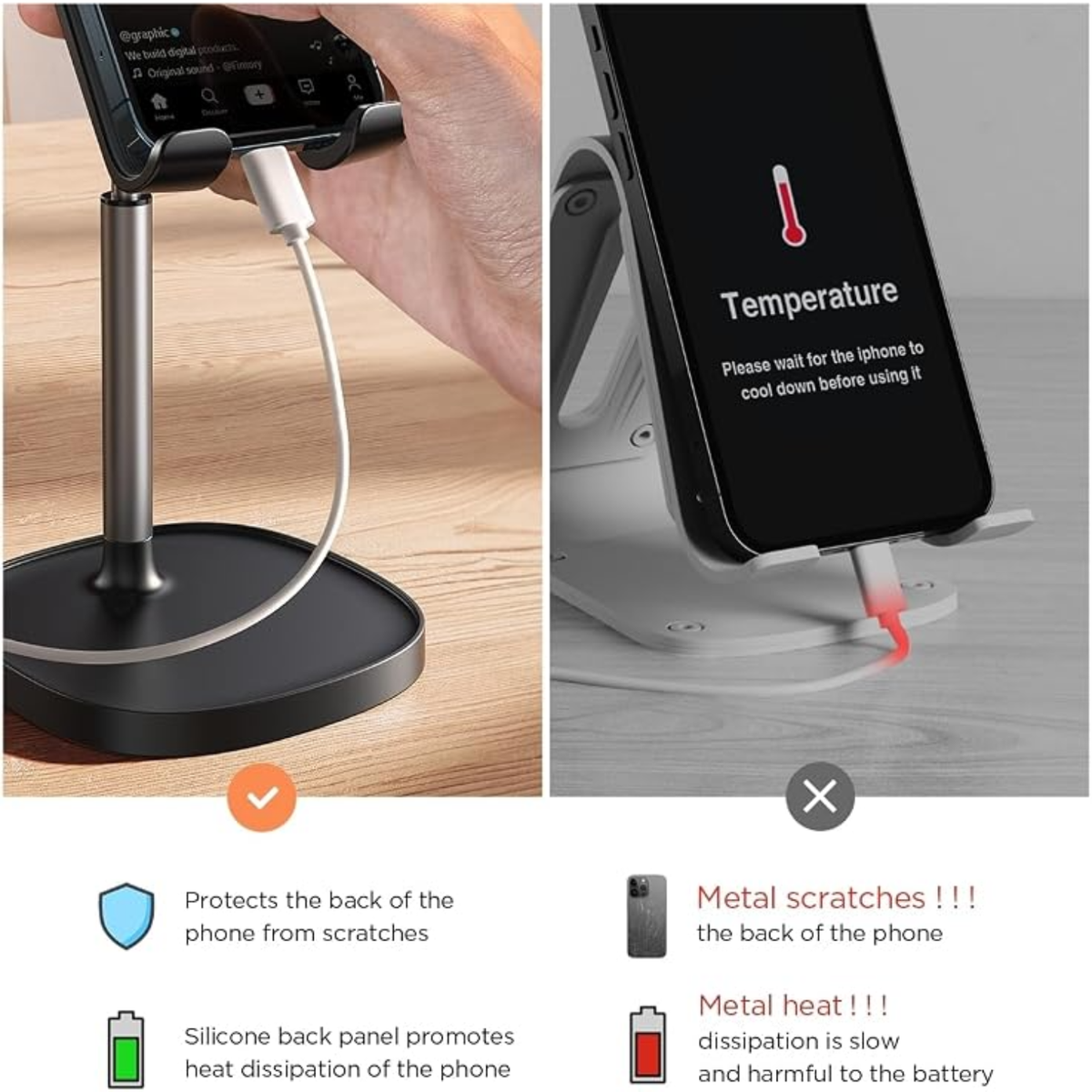 LISEN Cell Phone Stand Phone Holder for Desk, Office Decor Gadgets for Men