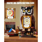 Owl Clock Building Blocks Set with Working Clock for Adults Teens