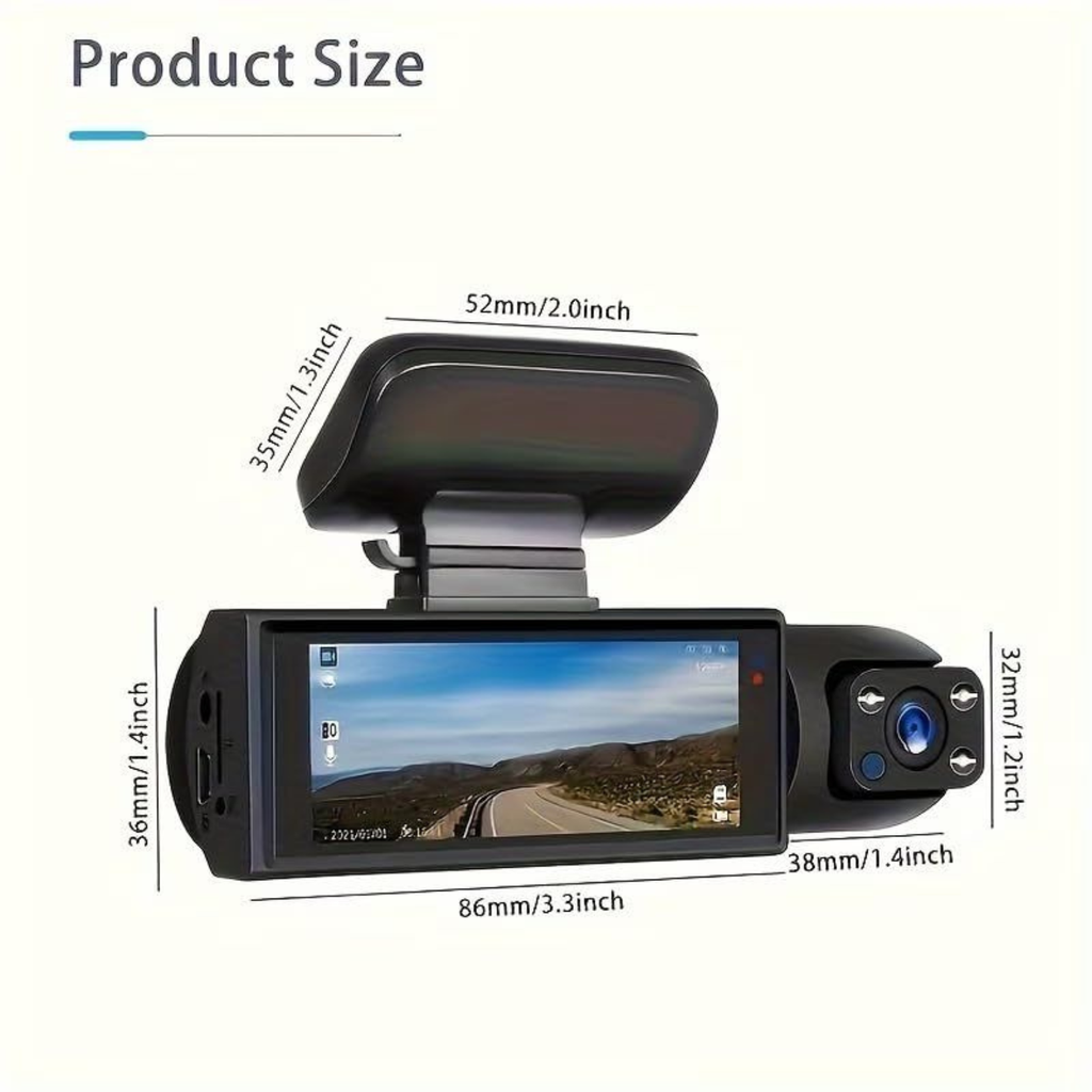 1080P Dual Camera Dash Cam Front and Inside Car DVR Recorder