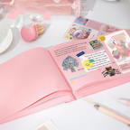 Thickened A5 Hardcover Notebook, 720 Pages, PU Leather Journal with Colored Paper, Pink