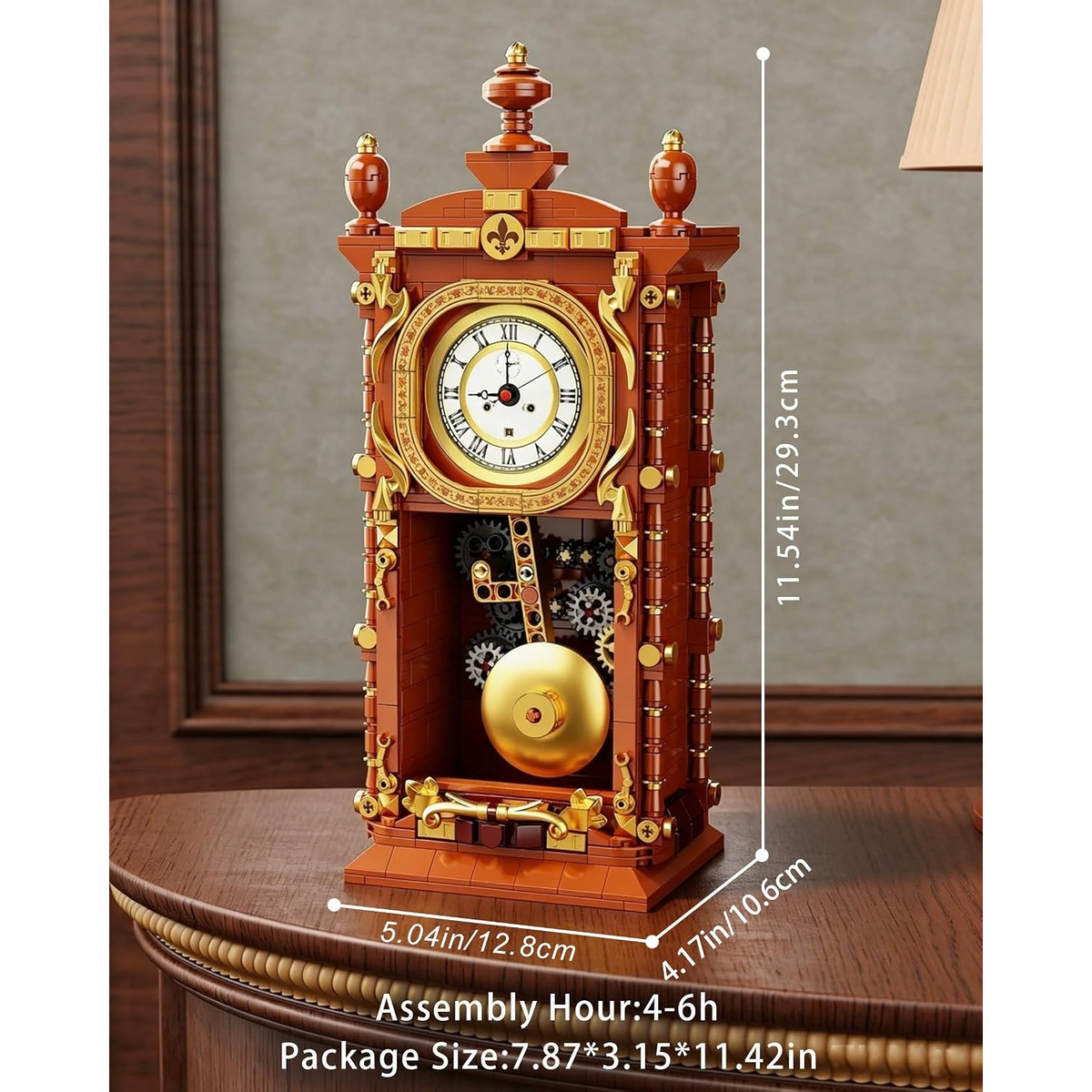 Vintage Pendulum Clock Building Toy, Real Working Clock Set
