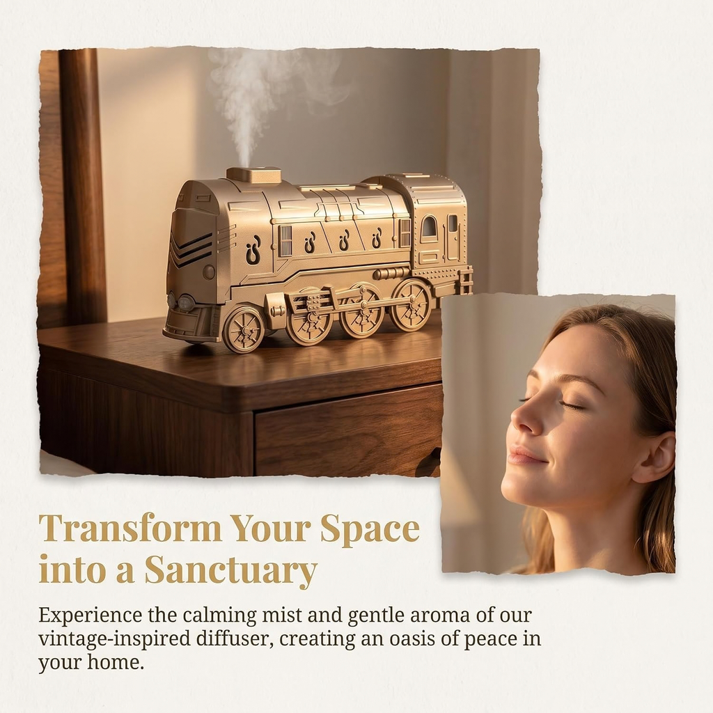 Train Diffuser, 300ml Cool Mist Humidifier Aroma Diffuser