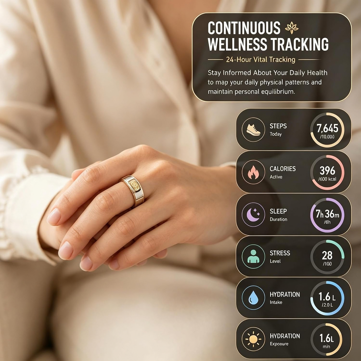 Smart Ring for Women and Men, Health Fitness Tracker with Sleep Monitor