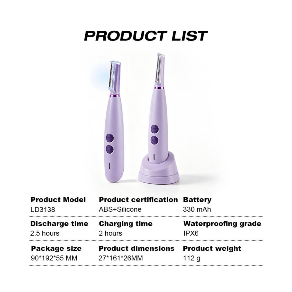 Rechargeable Sonic Dermaplaning Tool for Face - IPX6 Waterproof Facial Shaver & Peach Fuzz Remover with LED Precision