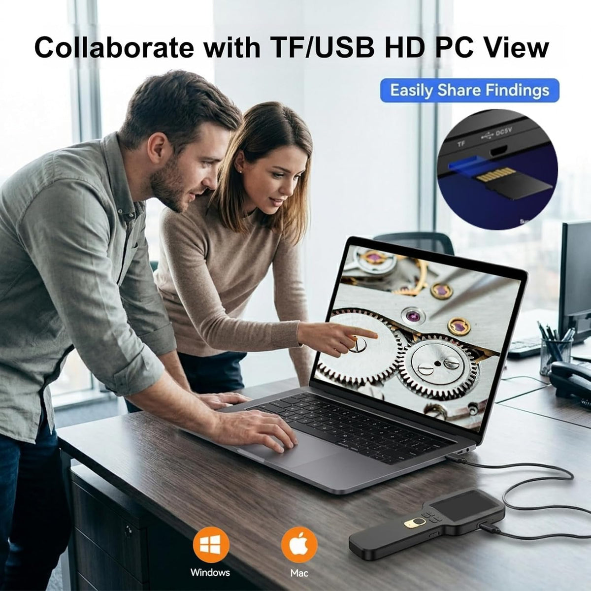 Handheld Digital Microscope 500X - 3 Inch HD IPS Coin Microscope with Dual Lens, Auto Focus, White & UV Light, 12MP Photo Video Recording - Portable Coin Magnifier for Currency, Jewelry & Stamps