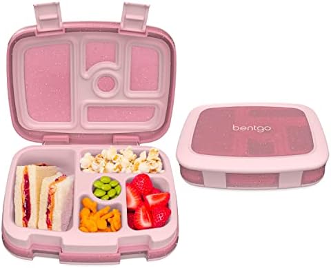 Kids 5-Compartment Lunch Box Set With Insulated Lunch Bag and Lightweight 14” Kids Backpack