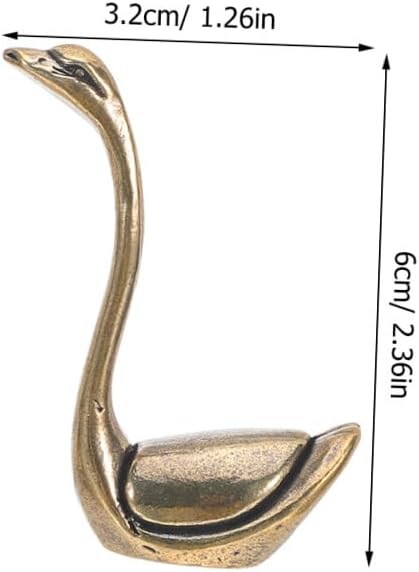 2pcs Antique Swan Figurines: Brass Swan Statues, Decorative Animal Centerpiece Ornaments for Coffee Table, Office or Living Room