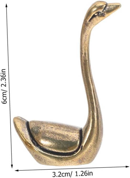 2pcs Antique Swan Figurines: Brass Swan Statues, Decorative Animal Centerpiece Ornaments for Coffee Table, Office or Living Room