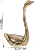 2pcs Antique Swan Figurines: Brass Swan Statues, Decorative Animal Centerpiece Ornaments for Coffee Table, Office or Living Room