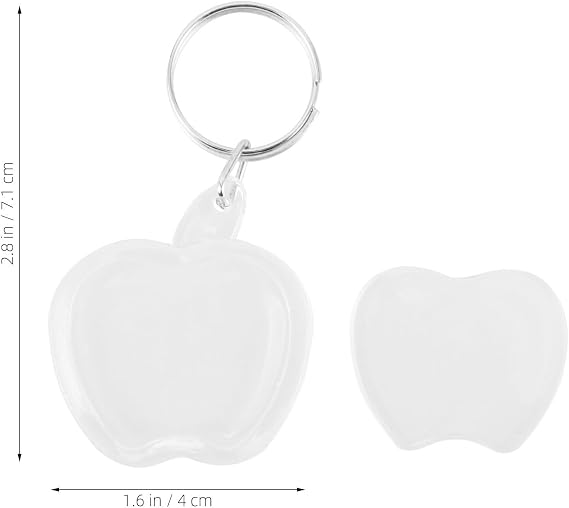 100pcs Acrylic Blank Picture Keychain Photo Frame Key Ring Lightweight Compact Design, Portable for Key Pendants, Suitable for Create Souvenirs
