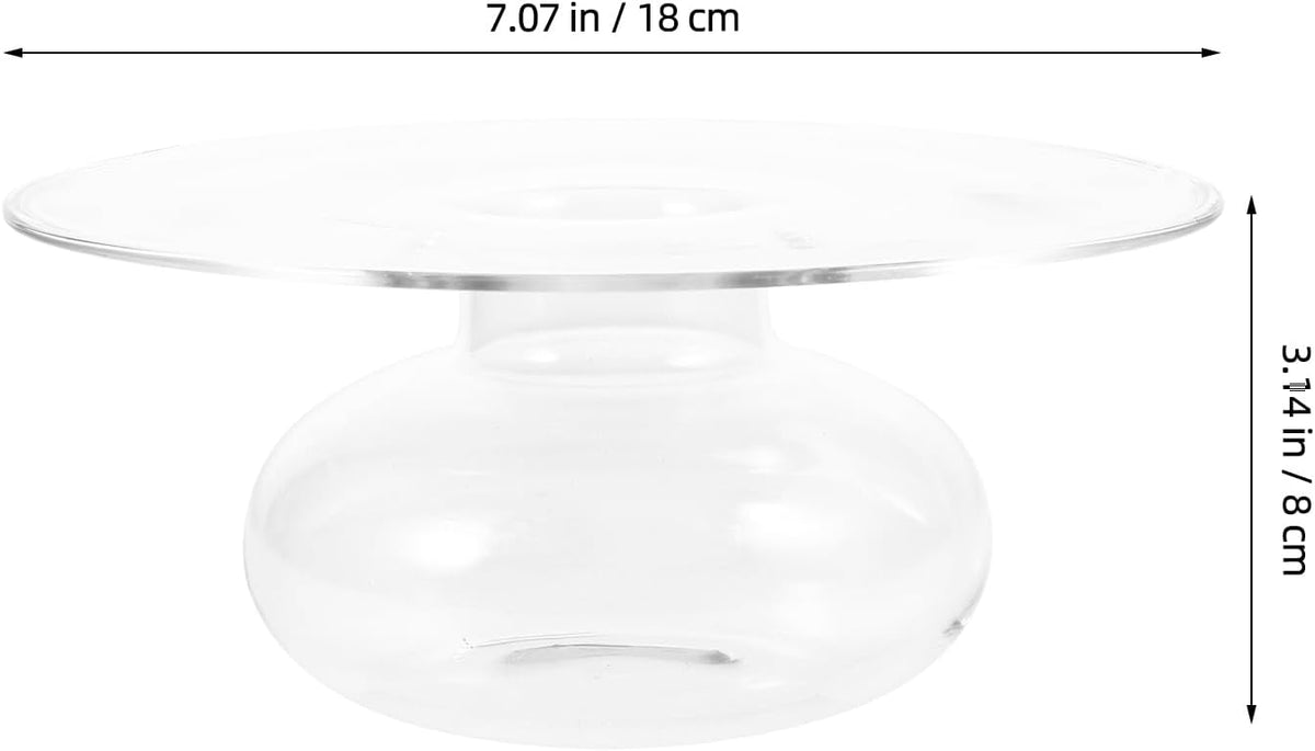 Artistic Hat Plate Serving Bowl with Dry Ice Smoke Effect Decorative Glass Tableware Centerpiece for Hotel Club Dining 7.08X7.08X3.14 Inch