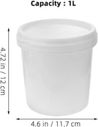 Summer Plastic Buckets Handles: 1 Gallon Lidded Buckets Food Grade Storage Handles for Farm Camping Outdoor Activities