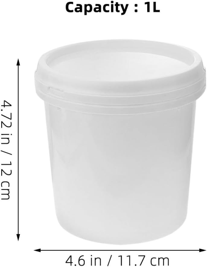 Summer Plastic Buckets Handles: 1 Gallon Lidded Buckets Food Grade Storage Handles for Farm Camping Outdoor Activities