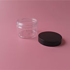 10pcs Ml Plastic Empty Cream Jar with Black Lid for Travel