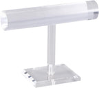 Acrylic Single Layer Bracelet Display Stand T Bar Organizer Desktop Holder for Beaded Bracelets and Hair Bands, Tidy Countertop, Quick Access for Makers