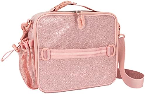 Kids 5-Compartment Lunch Box With Insulated Lunch Bag - (Glitter Edition - Petal Pink)