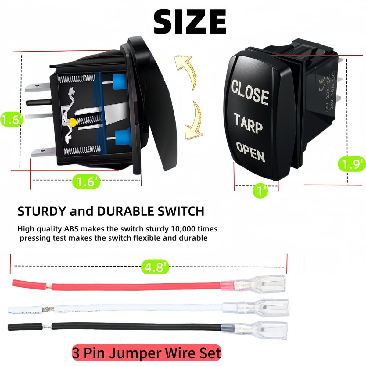 Tarp Switch 12V for Electric Dump Body Systems and Anti-ice Systems