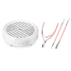 Compact Nail Dust Collector Set with 3Pcs Stainless Steel Cuticle Trimmer Kit – Powerful 3-Speed Electric Vacuum Fan with Reusable High-Density Filter, Professional Cuticle Nipper