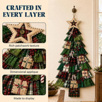 AUOBAG DIY Patchwork Christmas Tree Wall Hanging Kit, US Patriotic (Classic Green-Red)