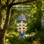 Decorative Hanging Bird Feeder, Fish Bone Wild Bird Feeder Outdoor Garden
