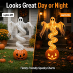 Swirling Ghost Pumpkin Yard Lamp, LED Halloween Ghost Glow Pumpkin Decor