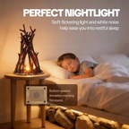 Dimmable Wooden Campfire Led Night Light, Handcrafted Forest Campfire Lamp