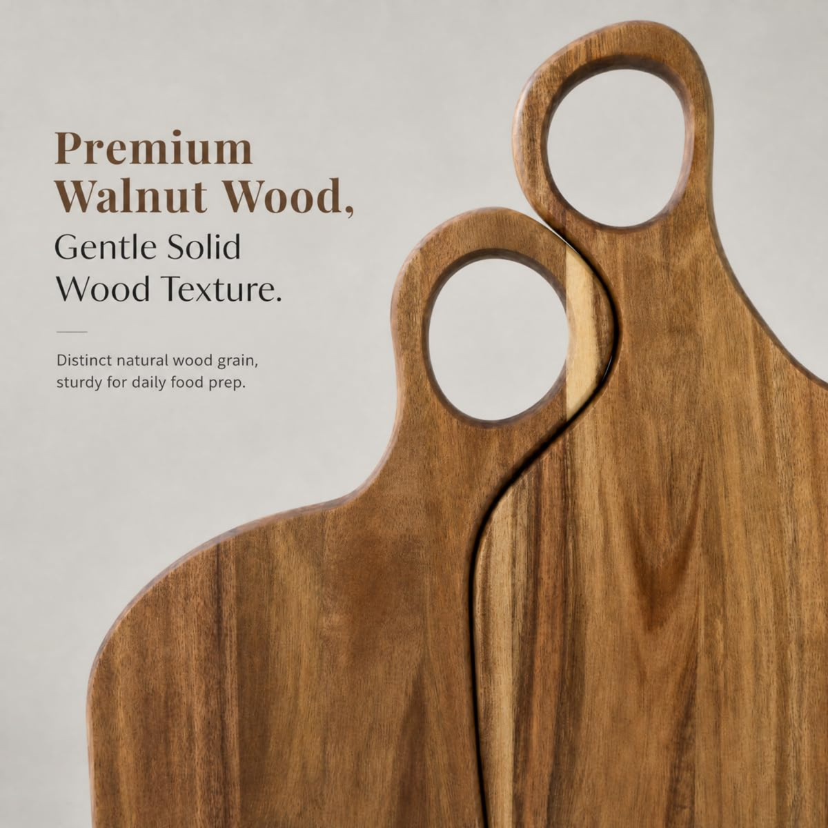 Wooden Cutting Board Set, Non-Toxic Walnut Wood Charcuterie Boards, 2 Pieces