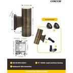 Solid Brass Outdoor Cylinder Wall Lights Bronze Finish 1 Pack