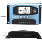 Gugxiom 100A Solar Charge Controller, 12V/24V Adaptive MPPT Tracking Charging Solar Charger Controller with LCD Display, 3 Stage Charging Dual USB Solar Panel Controller(100A)