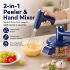 Electric Fruit Peeler & Mixer, 2-in-1 Cordless One-Touch Peeling Machine