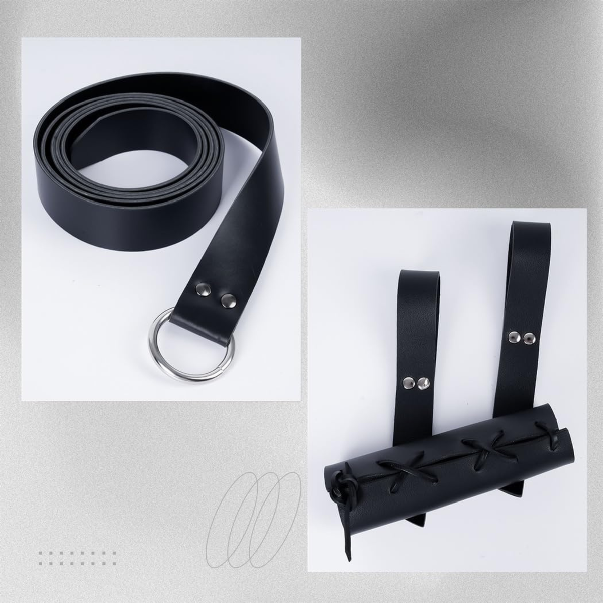 2 Pcs Medieval Knight Leather Sword Belt Frog Holster Scabbard for Cosplay