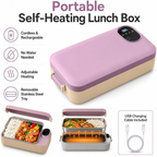 Portable Electric Lunch Box Self-Heating Rechargeable 900ML Stainless Steel for Work Travel