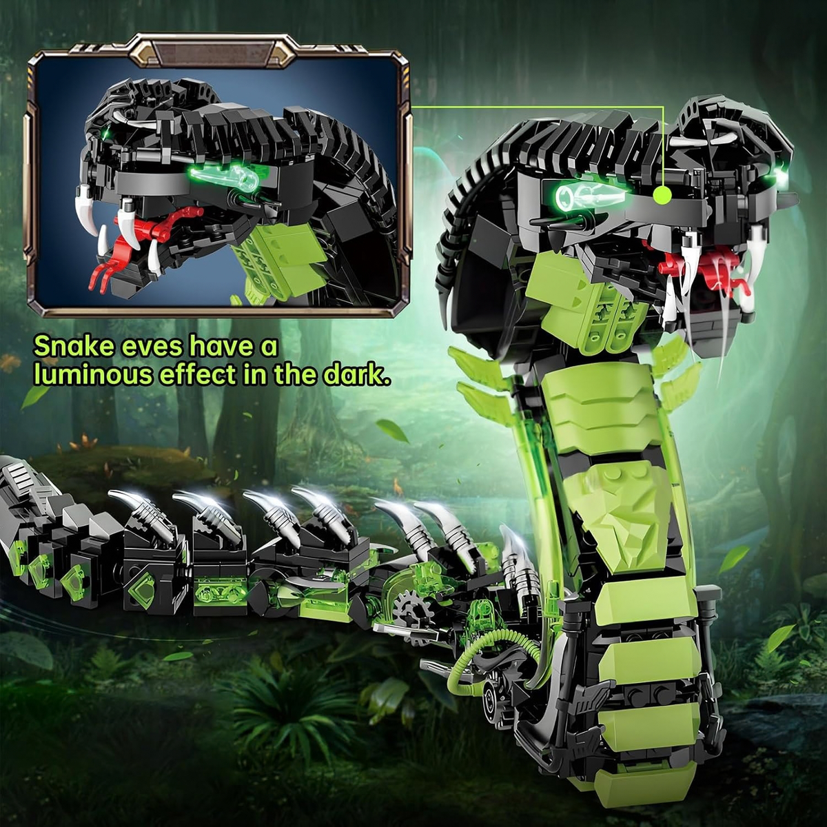 Mechanical Snake Building Blocks Set 3D Cobra Model for Adults Kids