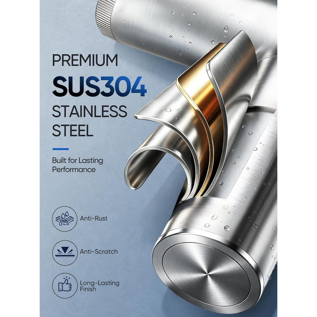 Kitchen Faucet with Water Filter, Pull Down Sprayer, Brushed Nickel