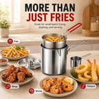 Stainless Steel Pot with Lift-Out Draining Basket & Food Tongs