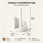 Ribbed Paper Towel Holder Kitchen Counter, Modern Countertop Roll Holder